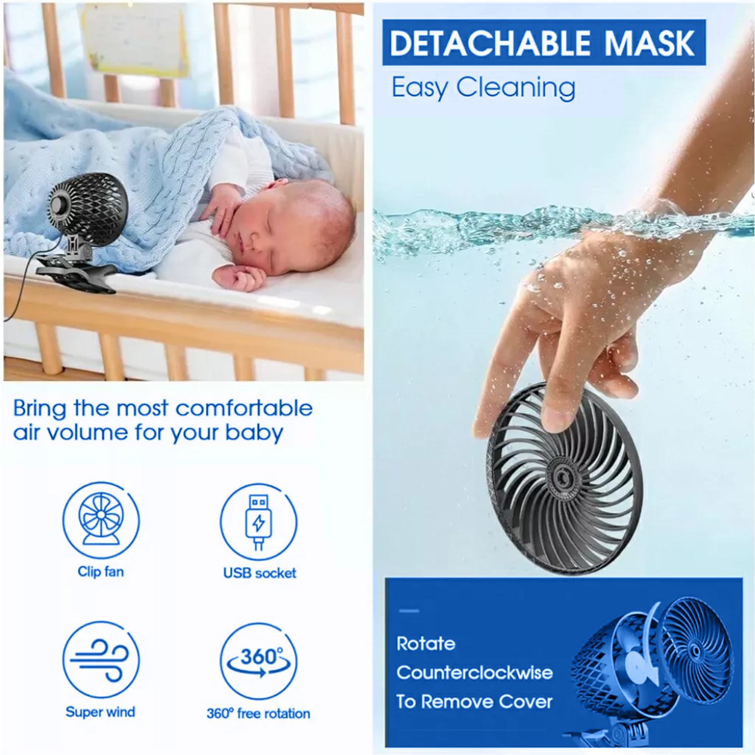 USB Desk Fan - Silent Powerful with 360°Rotatable Stepless Mini Desk Fan Electronic - Tophatter Daily Deals