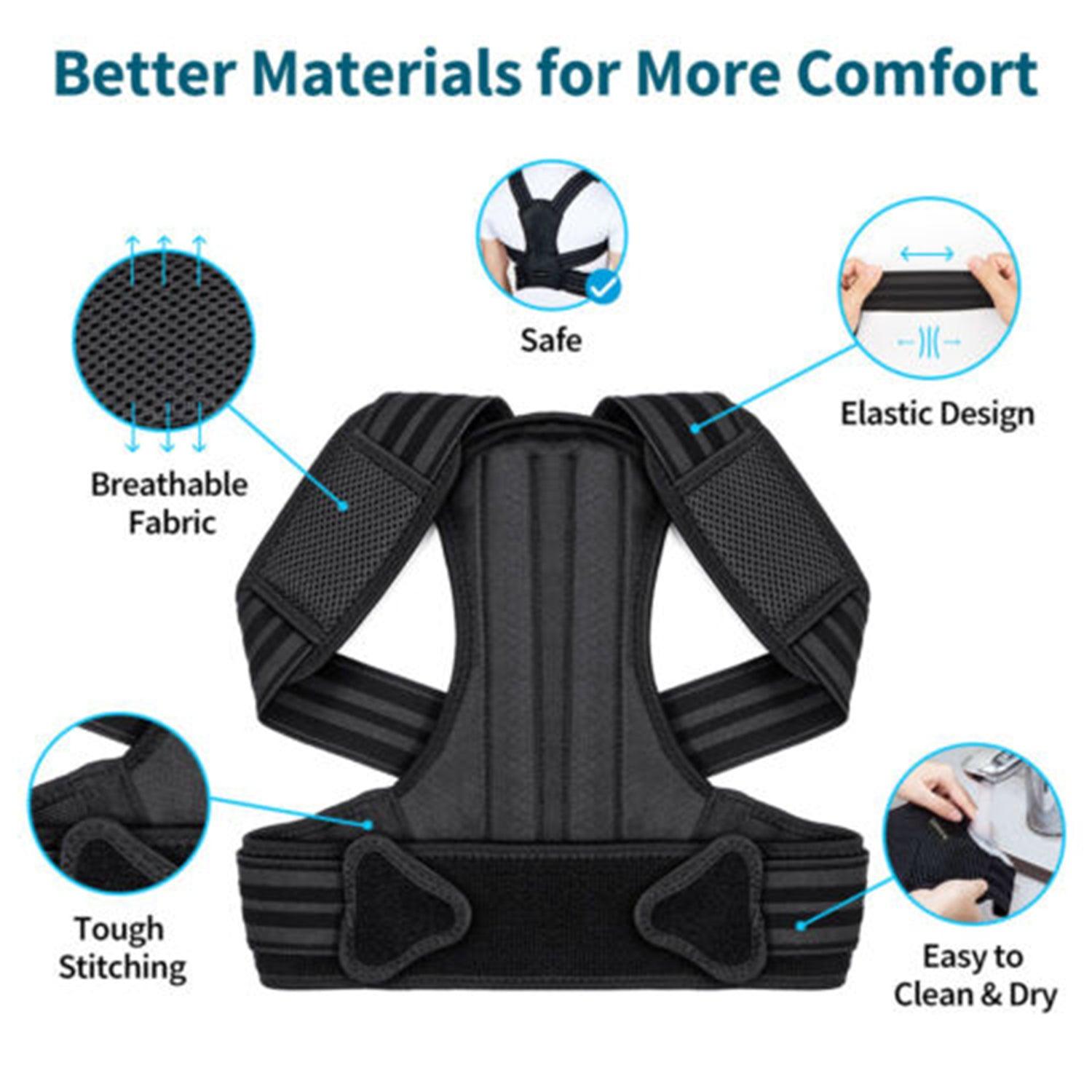 Support Belt for Low Back Pain - Posture Corrector Spine Back Support Pain Relief for Neck Back Shoulders Personal Care - Tophatter Daily Deals