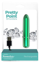 Power Bullet Pretty Point Bullet Vibrator Teal with 10 Functions Rechargeable > Vibrators > Mini Vibrators - Tophatter Daily Deals