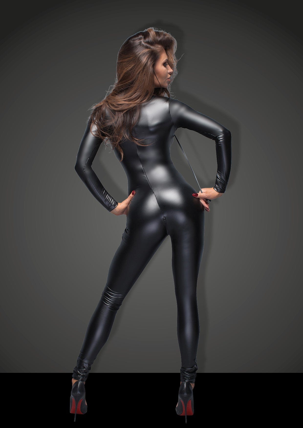 Power Wetlook Overall With Leash And Two Way Zipper > Clothes > Womens Harnesses - Tophatter Daily Deals