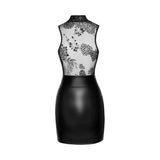 Power Wetlook Short Dress with Tulle Top > Clothes > Dresses and Chemises - Tophatter Daily Deals