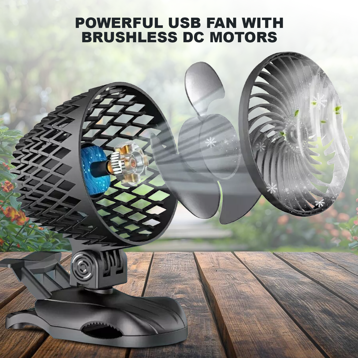 USB Desk Fan - Silent Powerful with 360°Rotatable Stepless Mini Desk Fan Electronic - Tophatter Daily Deals