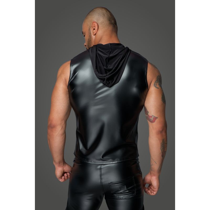Powerwetlook Sleeveless Hooded Shirt with Two Way Zipper > Clothes > Mens Apparel - Tophatter Daily Deals