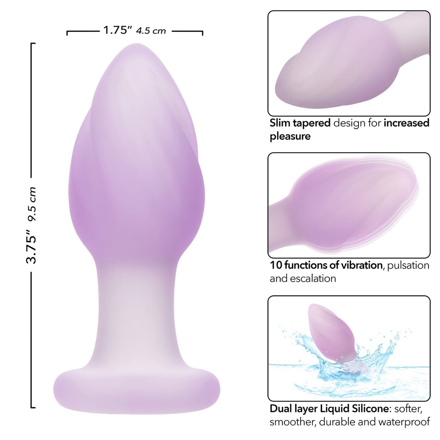 Lavender Haze Ridge Probe – Slim 3.75 Inch Ridged Vibrating Butt Plug > Anal Range > Vibrating Butt Plugs - Tophatter Daily Deals