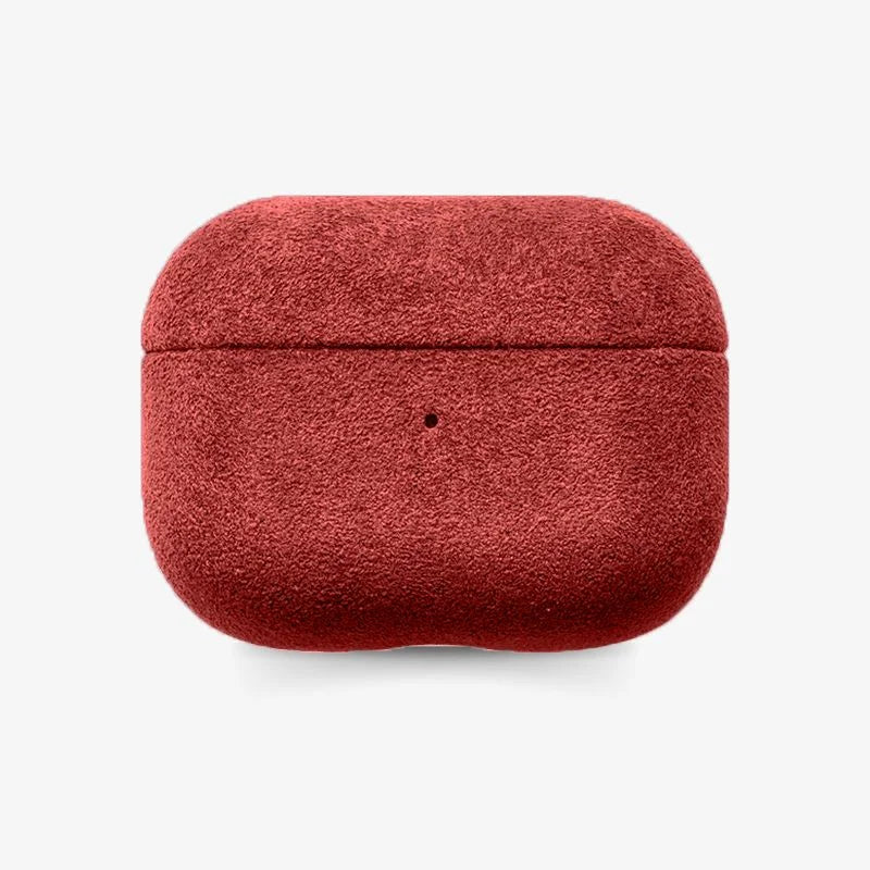 AirPods Pro Case Alcantara Fabric Luxe Protective Sleeve Red - Tophatter Daily Deals