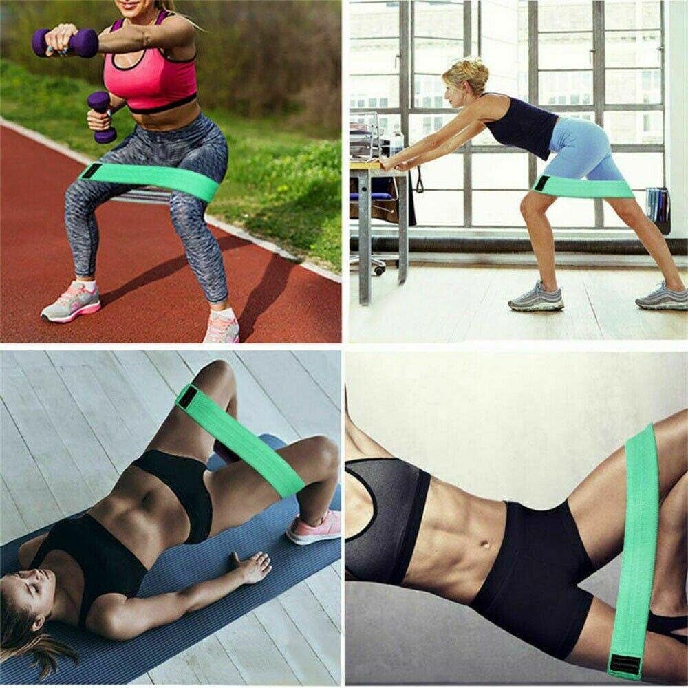 Yoga Stretch Bands - Premium Fabric Resistance Bands for Exercise Yoga - Tophatter Daily Deals