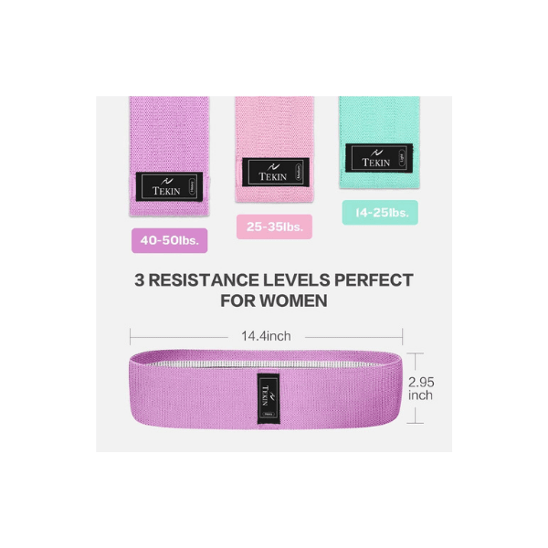 Yoga Stretch Bands - Premium Fabric Resistance Bands for Exercise Yoga - Tophatter Daily Deals