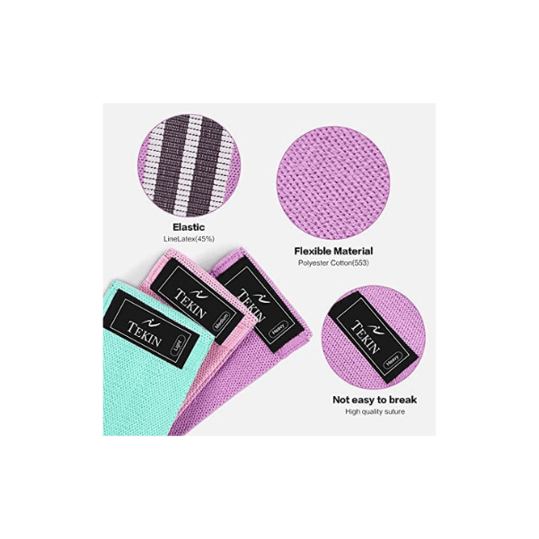 Yoga Stretch Bands - Premium Fabric Resistance Bands for Exercise Yoga - Tophatter Daily Deals