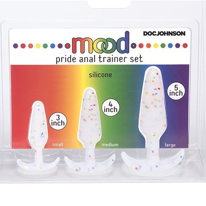 Pride Anal Trainer Set with Three Sizes of Mood Naughty Butt Plugs > Anal Range > Butt Plug Kits - Tophatter Daily Deals