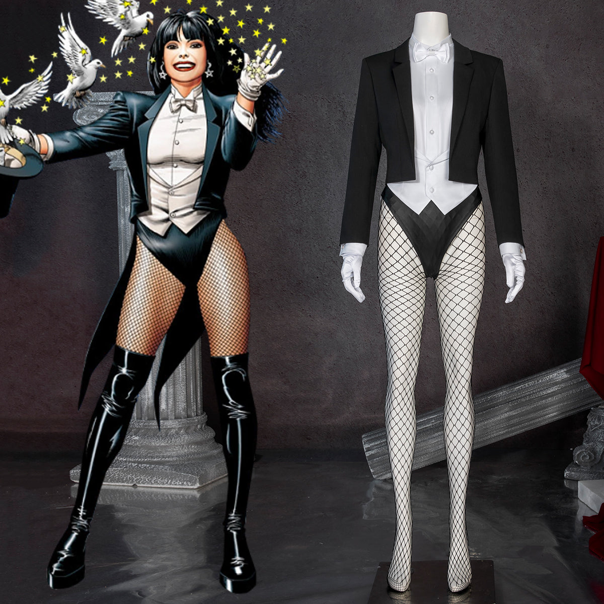 Halloween Princess of Prestidigitation Hawkman Zatanna Zatara Mistress of Magic Cosplay Costume Costume - Tophatter Daily Deals