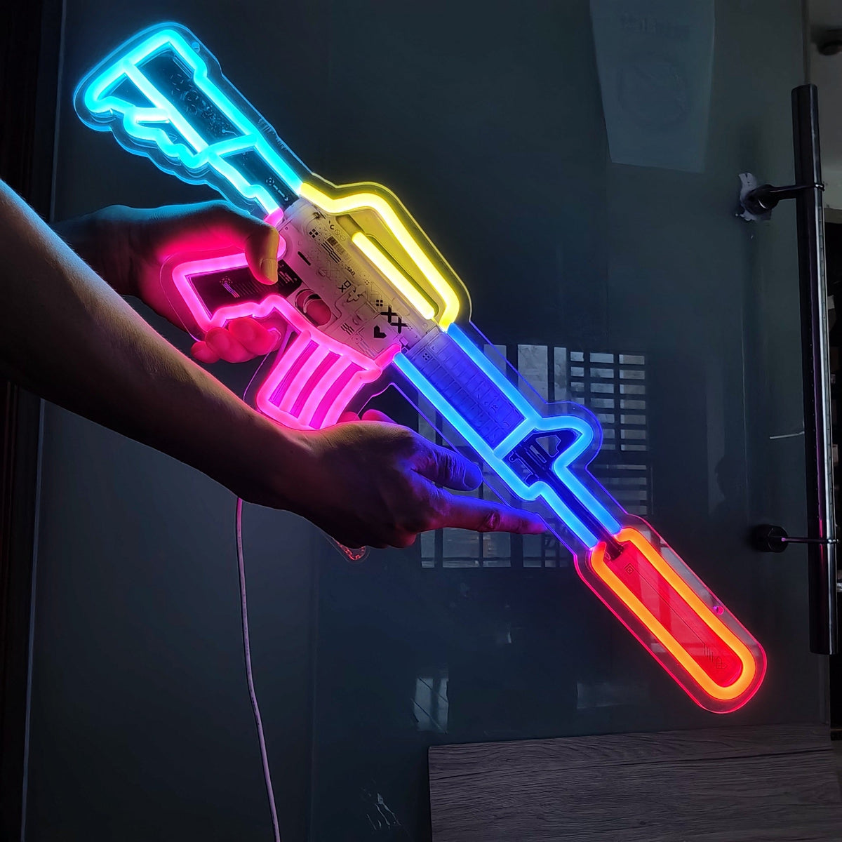 M4A1-S Printstream Rifle Neon Light Wall Decor - Tophatter Daily Deals