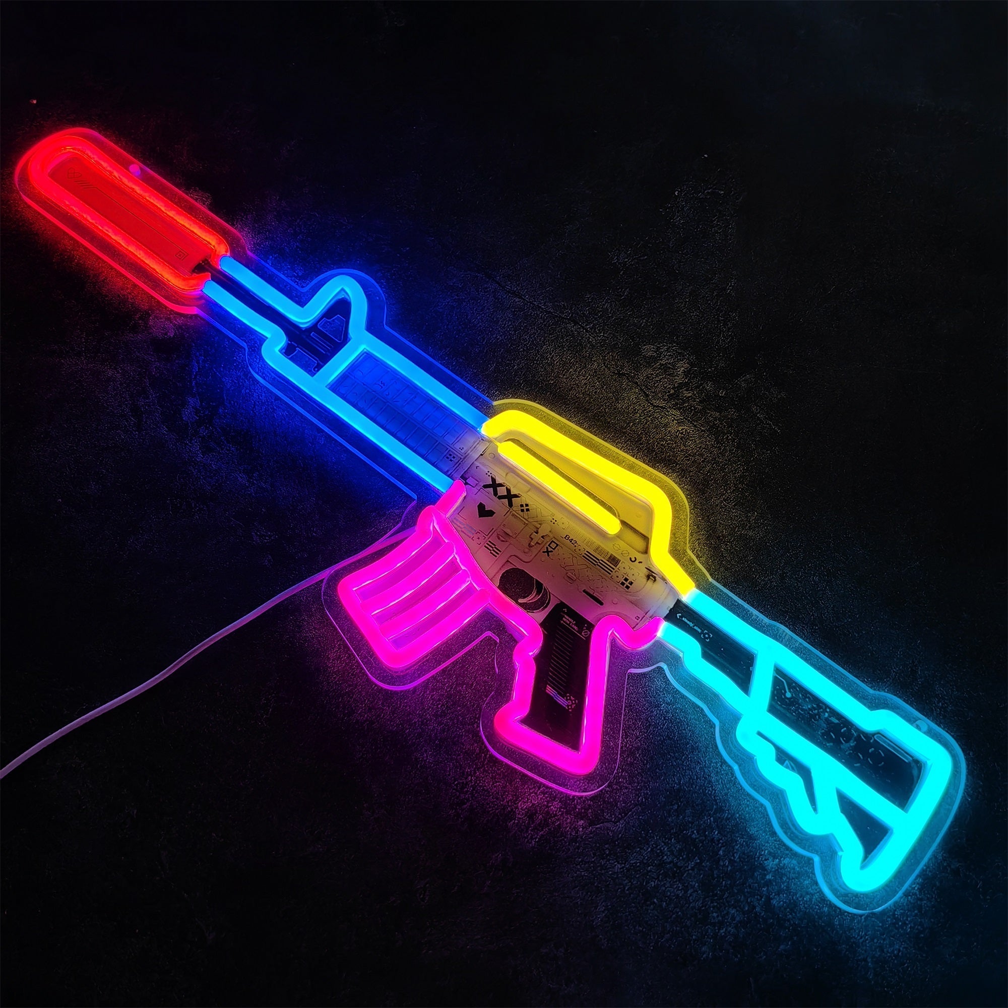 M4A1-S Printstream Rifle Neon Light Wall Decor - Tophatter Daily Deals