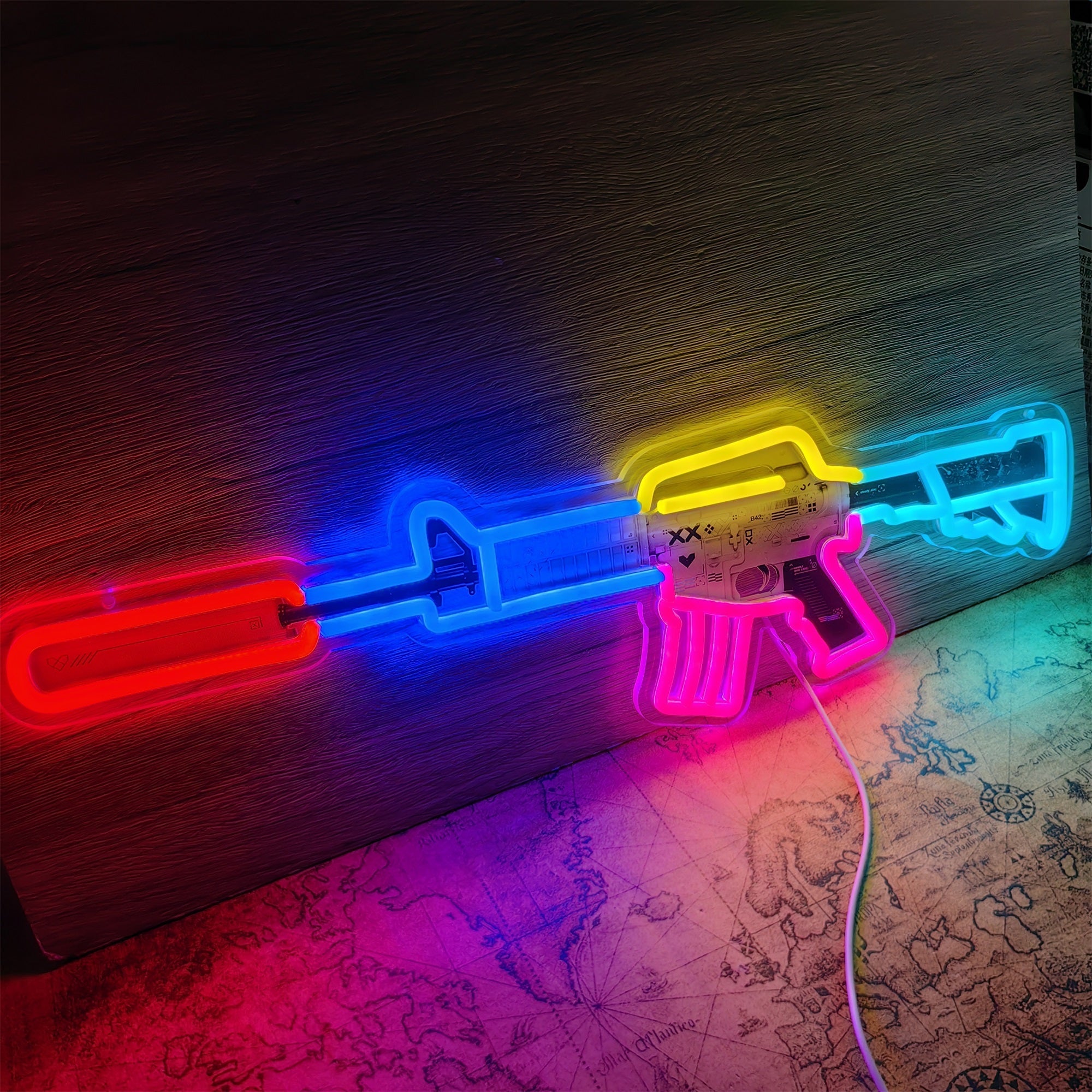 M4A1-S Printstream Rifle Neon Light Wall Decor - Tophatter Daily Deals