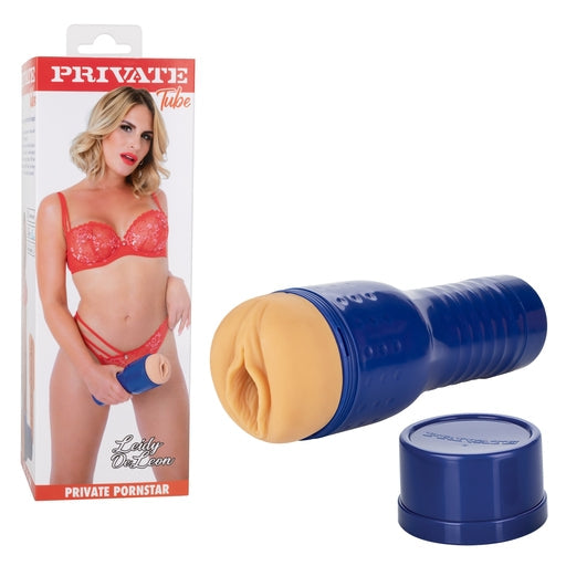 Private Tube Leidy De Leon Pussy Realistic Flesh Tone Sleeve with Blue Textured Case > Sex Toys For Men > Masturbators > Pornstar - Tophatter Daily Deals