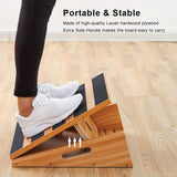 Wooden Slant Board - Professional Wooden Slant Board, Adjustable Incline Board and Calf Stretcher, Stretch Board - Extra Side-Handle Design Fitness - Tophatter Daily Deals