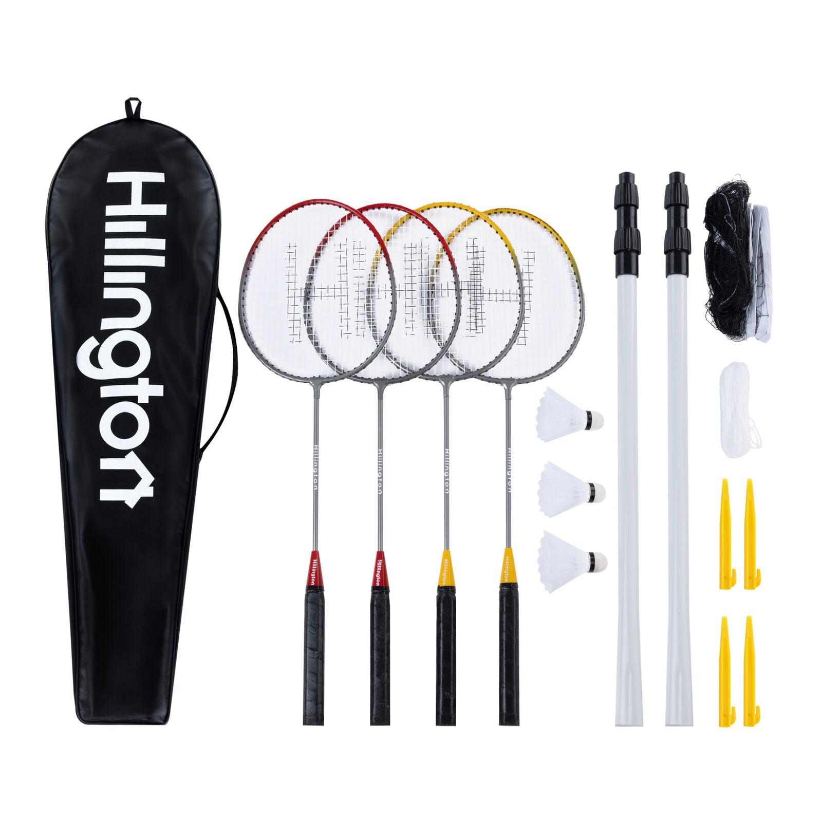 Badminton Sets for Garden - 4 Player Racket Shuttlecock Poles Net Bag Garden Game Sports & Outdoor - Tophatter Daily Deals
