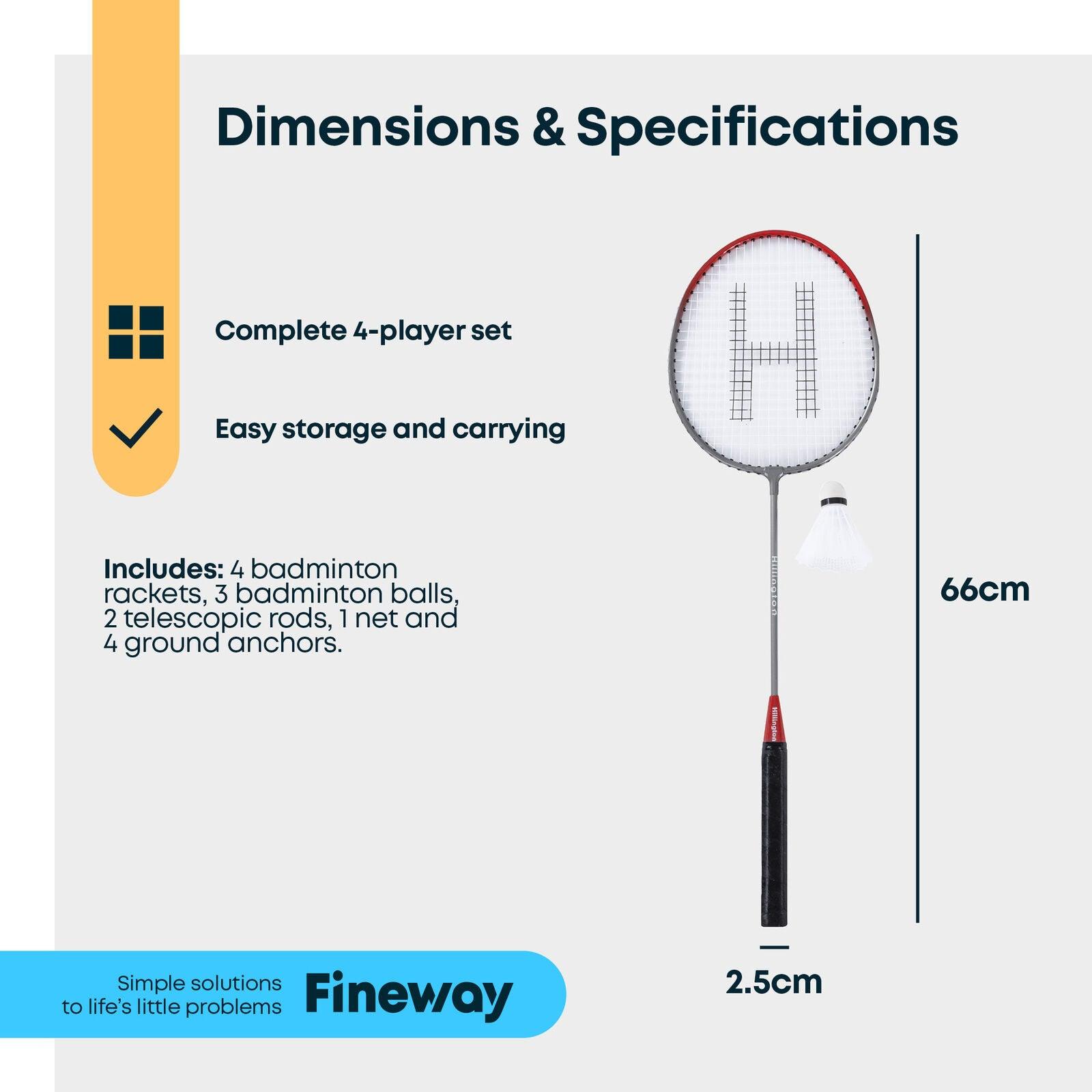 Badminton Sets for Garden - 4 Player Racket Shuttlecock Poles Net Bag Garden Game Sports & Outdoor - Tophatter Daily Deals