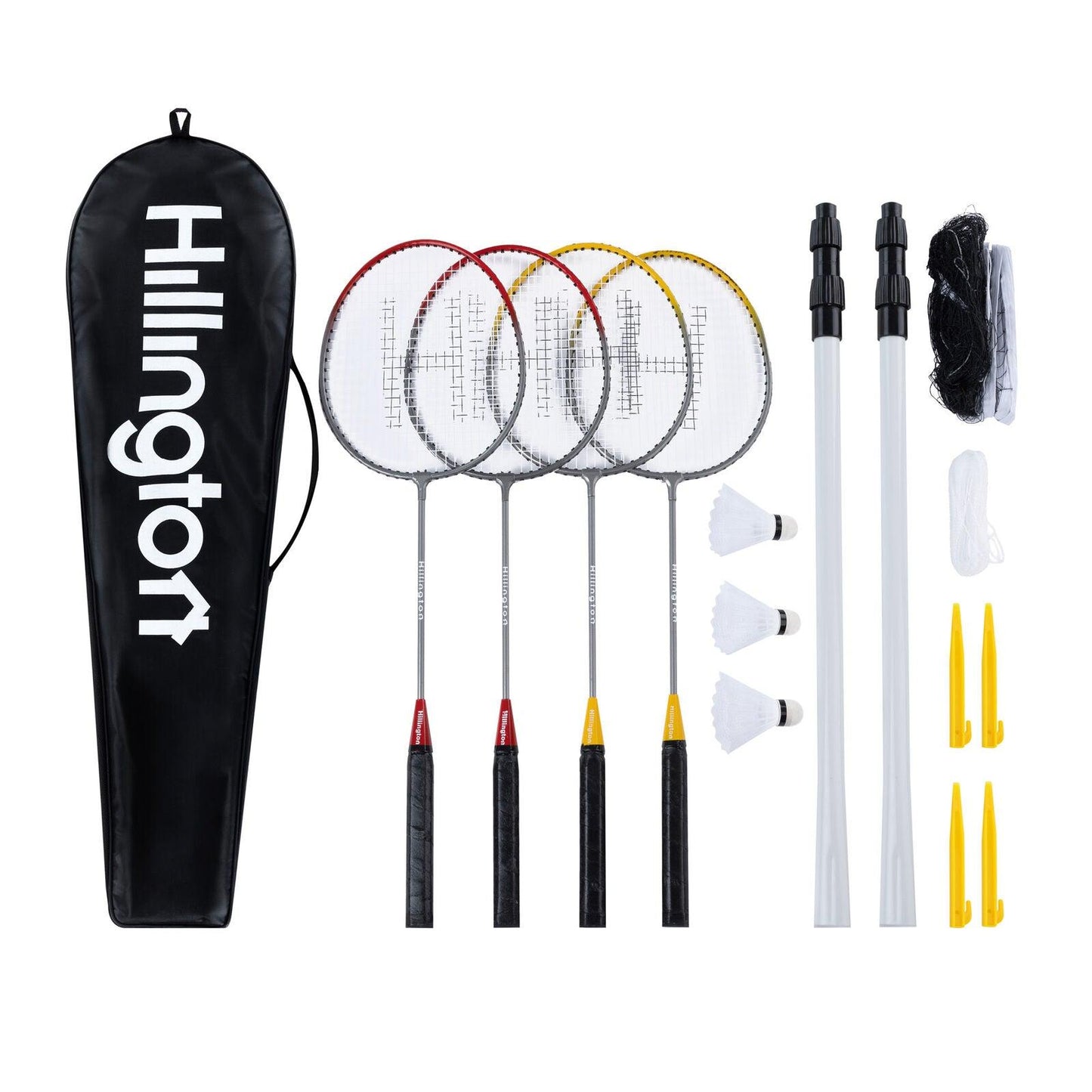 Badminton Sets for Garden - 4 Player Racket Shuttlecock Poles Net Bag Garden Game Sports & Outdoor - Tophatter Daily Deals