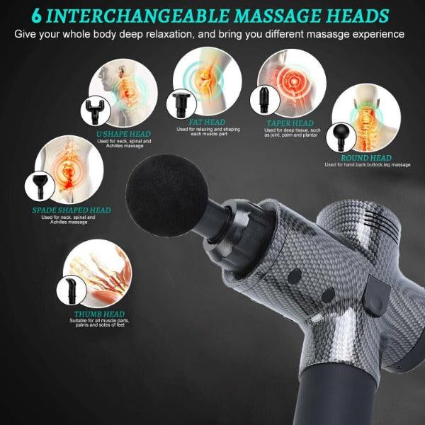 Professional Massage Guns - 8 Heads Deep Tissue Handheld Percussion Muscle Percussion Massager Health Care - Tophatter Daily Deals