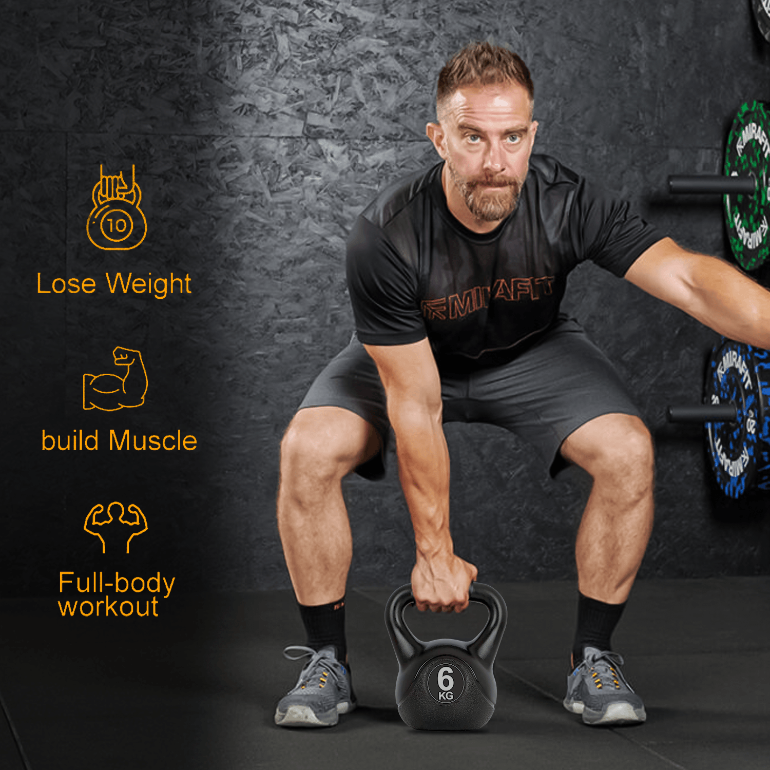 Cast Iron Kettlebell Set – Weight Set for Home Gym (6KG to 16KG) Exercise & Fitness - Tophatter Daily Deals