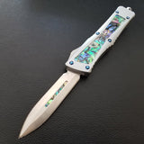 Dark Knight Custom D2 OTF Knife Abalone Inlays S2G Tactical - Dagger Abalone - Double Edge Dagger Knife-OTF - Tophatter Daily Deals