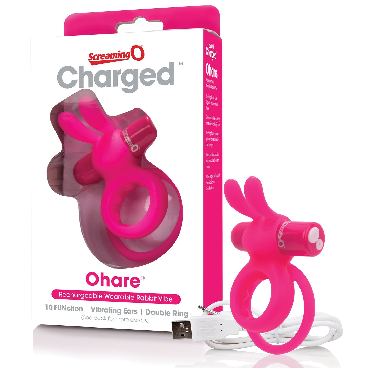 Charged Ohare – Rechargeable Double Cock Ring Rabbit Vibrator > Sex Toys > Couples Toys - Tophatter Daily Deals