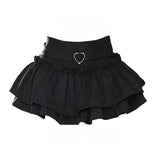 Puffy Cake Skirts Women Ruffles Chic Popular Sweet Spicy Girls Gothic All-match Korean Fashion Streetwear Summer Popular Y2k black - Tophatter Daily Deals
