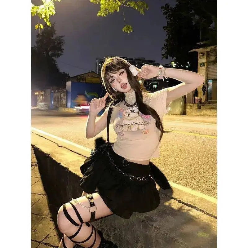 Puffy Cake Skirts Women Ruffles Chic Popular Sweet Spicy Girls Gothic All-match Korean Fashion Streetwear Summer Popular Y2k - Tophatter Daily Deals