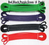 Heavy Duty Resistance Bands UK - Pull Up Assisted Power Lifting Tube Fitness Exercise Red Black Purple Green ( Set of 4) Exercise & Fitness - Tophatter Daily Deals
