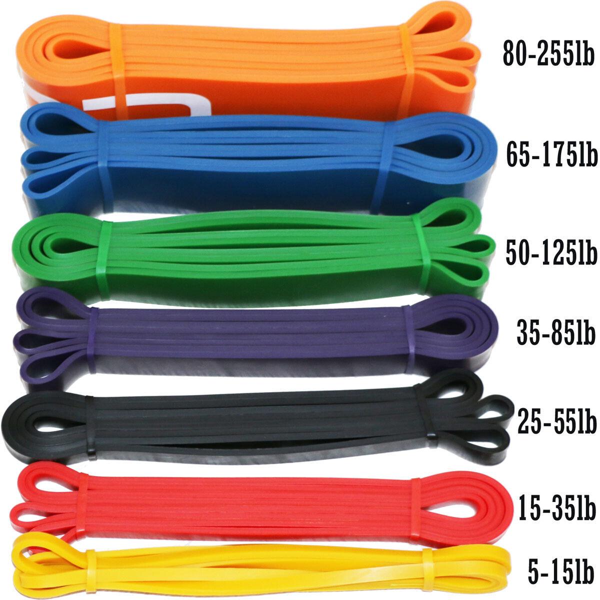 Heavy Duty Resistance Bands UK - Pull Up Assisted Power Lifting Tube Fitness Exercise Full 7 Bands Pack Exercise & Fitness - Tophatter Daily Deals