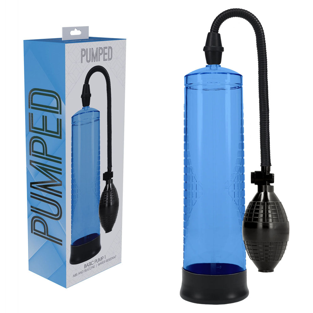 Pumped Basic Pump 1 Blue Penis Pump - 20cm x 6cm > Pumps > Penis Pumps - Tophatter Daily Deals