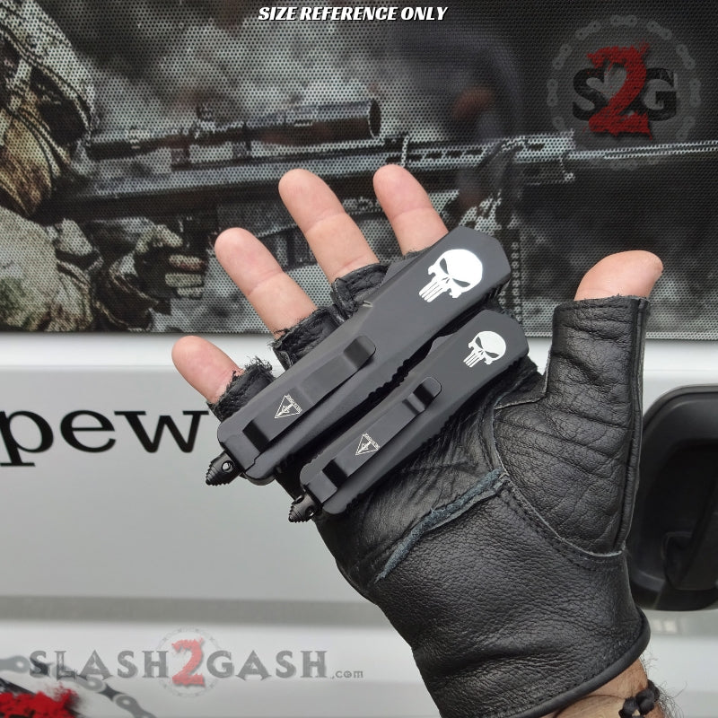 Punisher Skull OTF Knife Small 7" S2G Tactical Switchblade - 6 Blades Knife-OTF - Tophatter Daily Deals