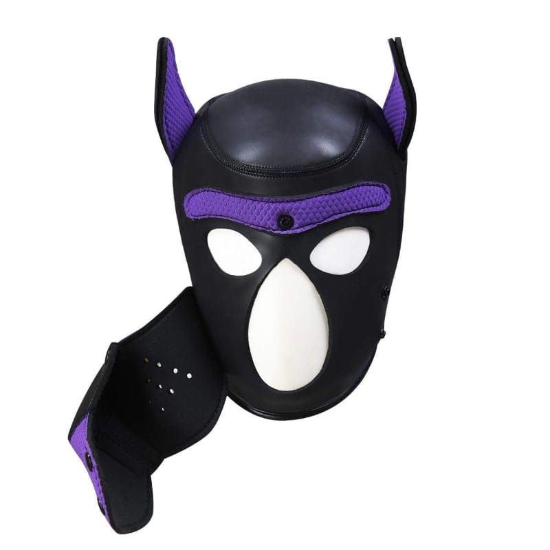 Puppy Play Mask in Purple Neoprene Rubber with Detachable Nose and Ears > Bondage Gear > Masks - Tophatter Daily Deals