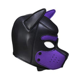Puppy Play Mask in Purple Neoprene Rubber with Detachable Nose and Ears > Bondage Gear > Masks - Tophatter Daily Deals