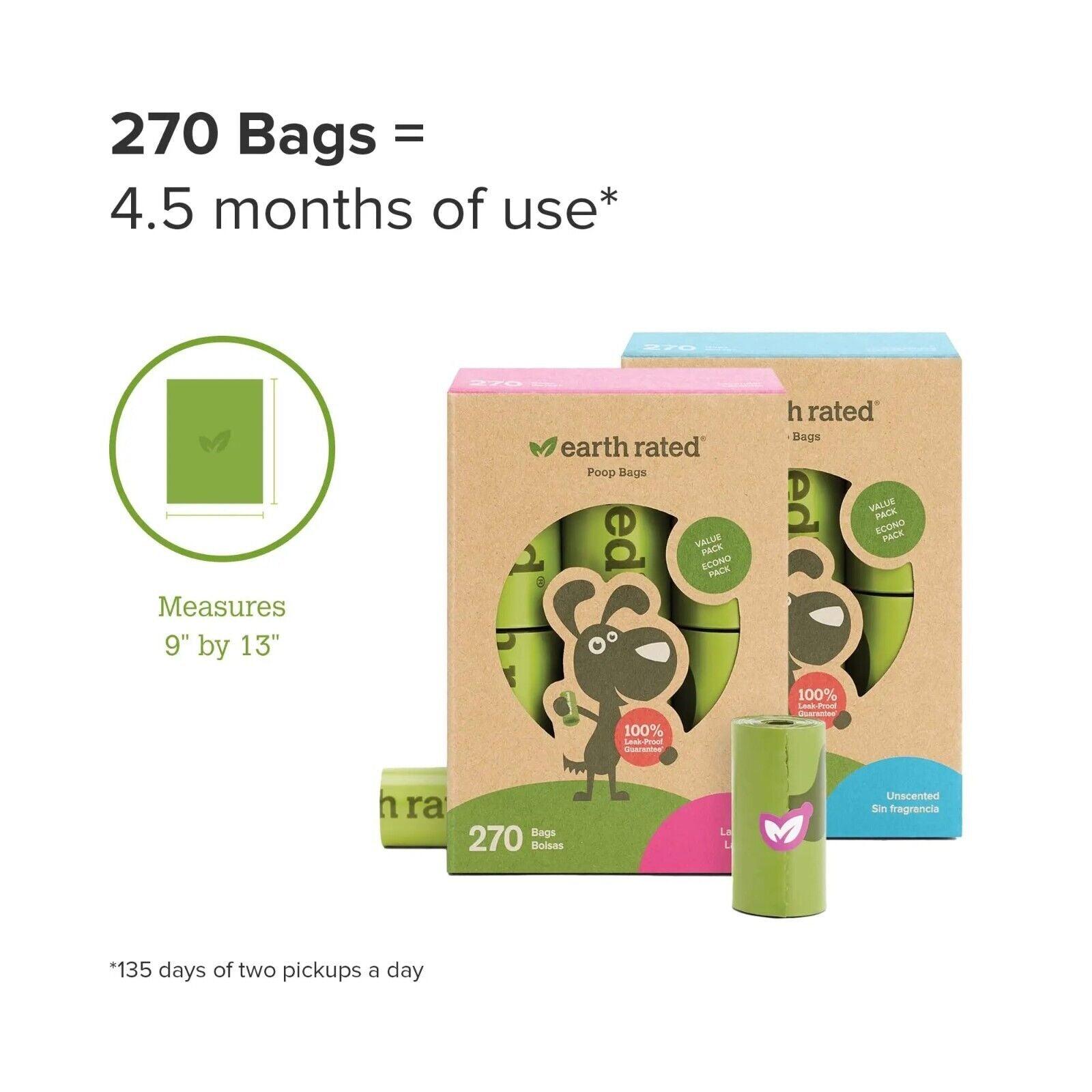 Thickest Dog Poop Bags - 270 Count Puppy Poo Bags Waste Refill Roll Lavender Scented Pet Products - Tophatter Daily Deals