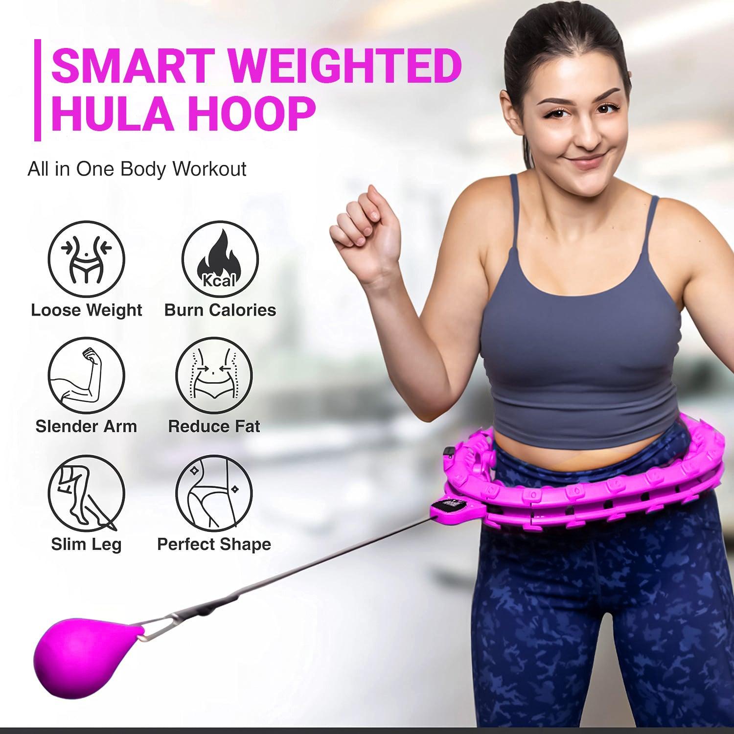 MASKURA Smart Weighted Hula Hoop With Counter 24 knots - Weight Loss Hula Hoop, Smart Fitness, Adjustable Ring Size With Counter Suitable For Adult Exercise & Fitness - Tophatter Daily Deals