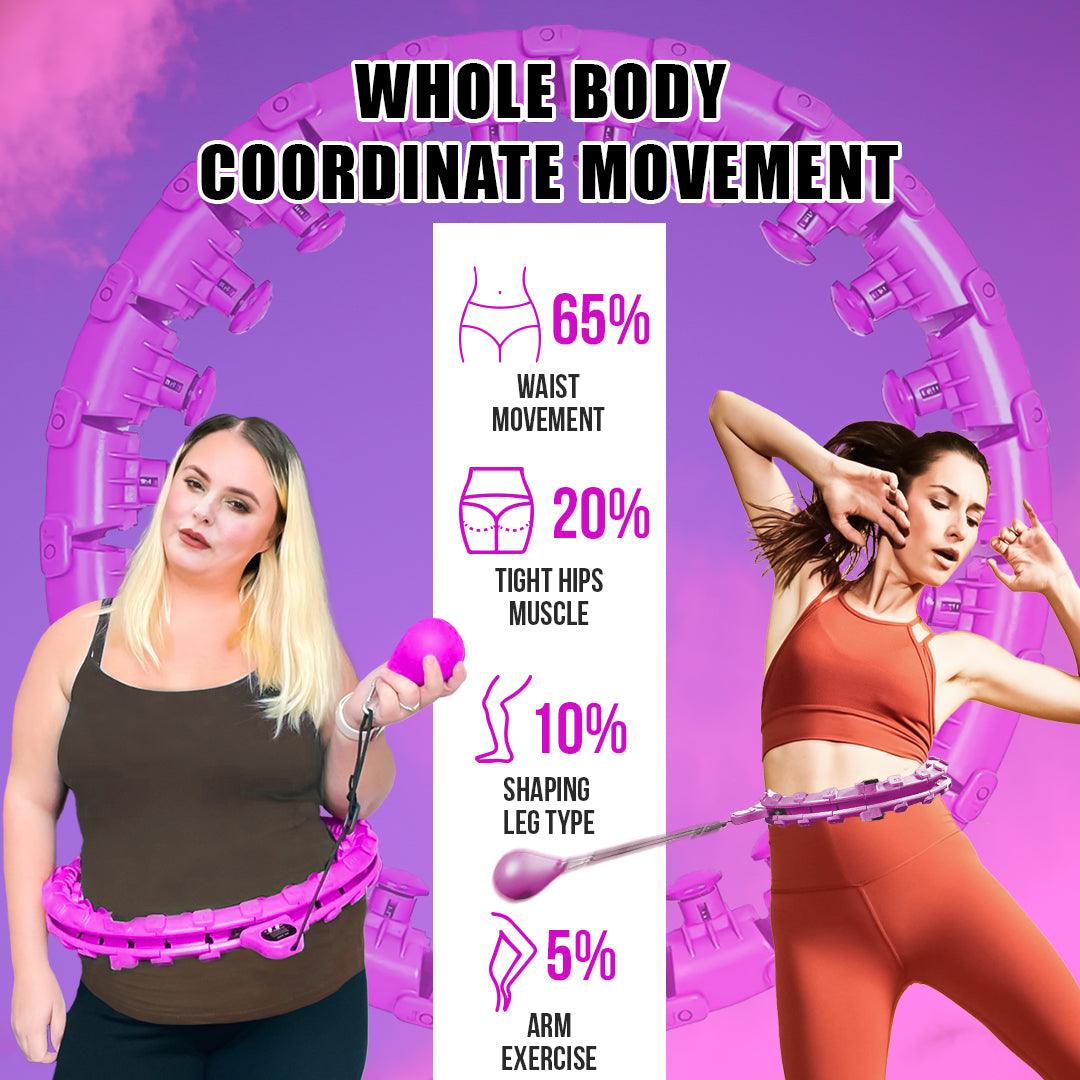 MASKURA Smart Weighted Hula Hoop With Counter 24 knots - Weight Loss Hula Hoop, Smart Fitness, Adjustable Ring Size With Counter Suitable For Adult Exercise & Fitness - Tophatter Daily Deals