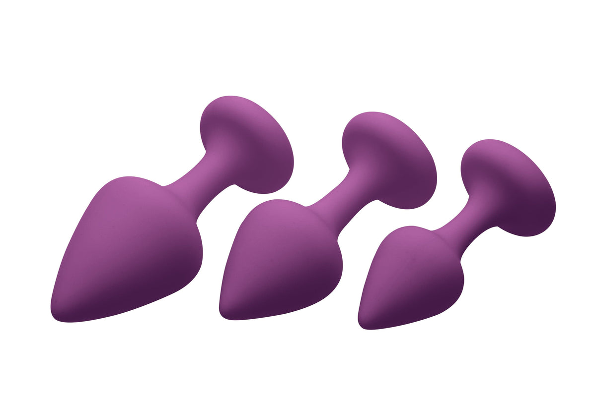 Purple Pleasures 3 Piece Silicone Anal Plugs Set > Anal Range > Butt Plug Kits - Tophatter Daily Deals