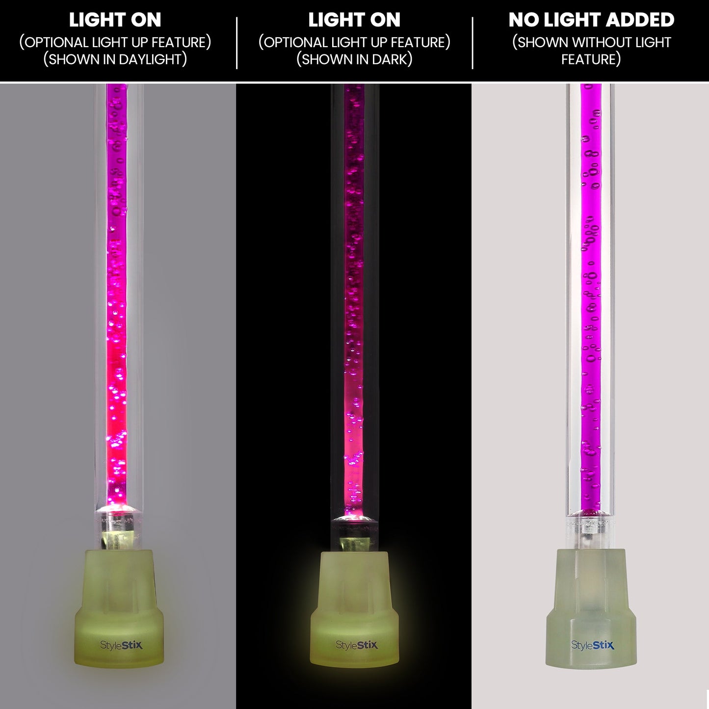 Amethyst Trace Cane: Purple Streak w/ Floating Bubbles in Clear Shaft Clear Lucite Walking Canes - Tophatter Daily Deals
