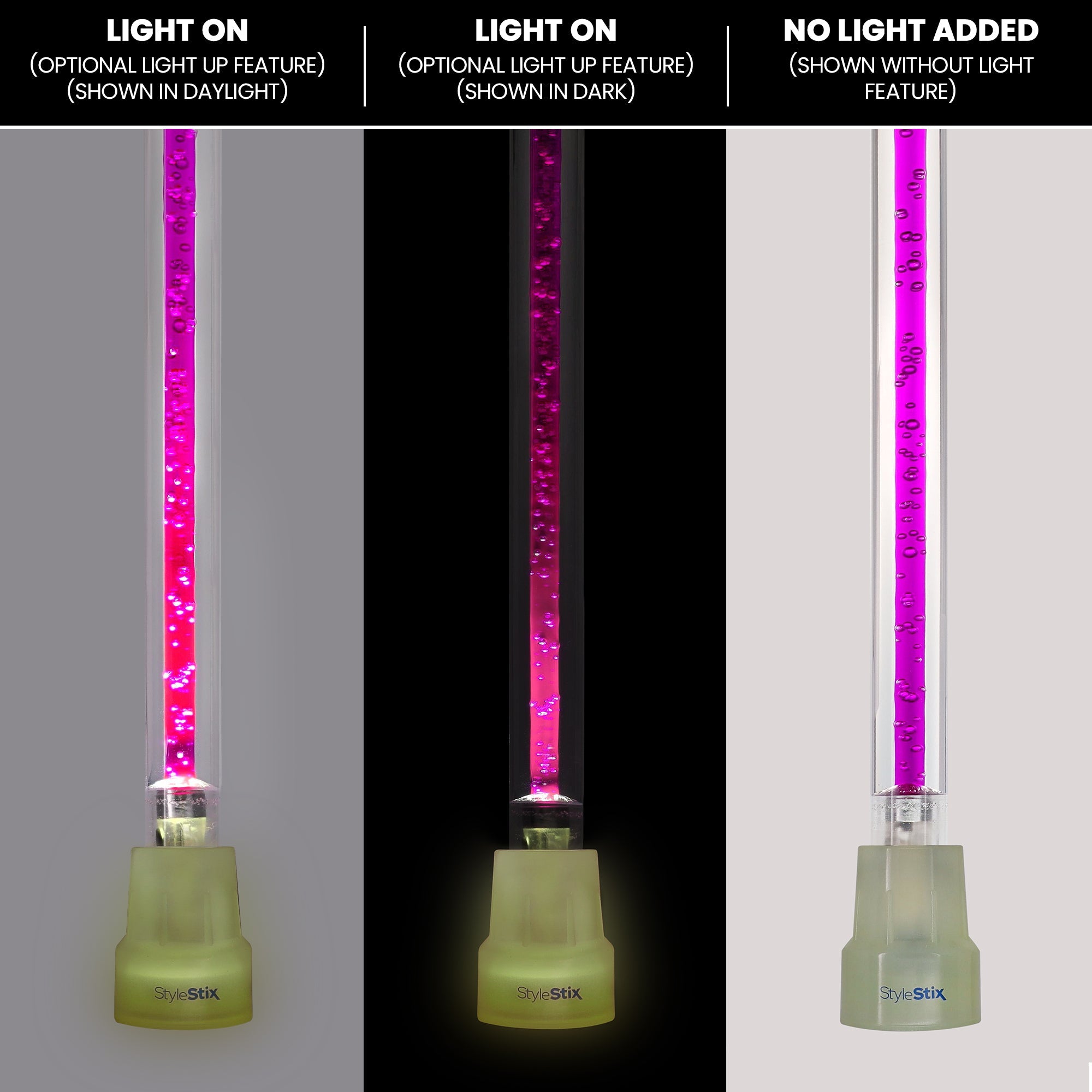 Amethyst Trace Cane: Purple Streak w/ Floating Bubbles in Clear Shaft Clear Lucite Walking Canes - Tophatter Daily Deals