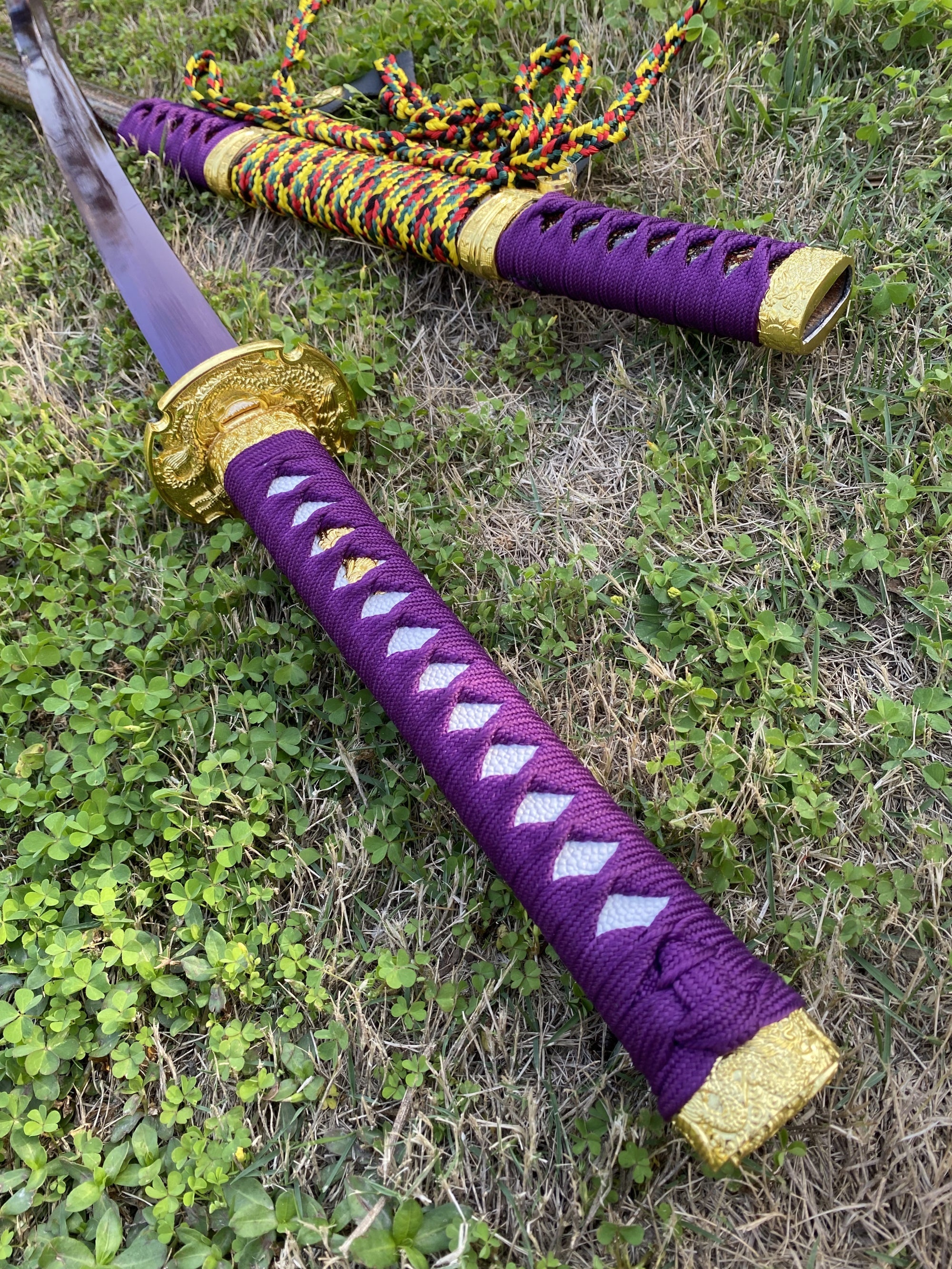 Purple River Katana Special Purple Carbon Steel Samurai Sword - Tophatter Daily Deals