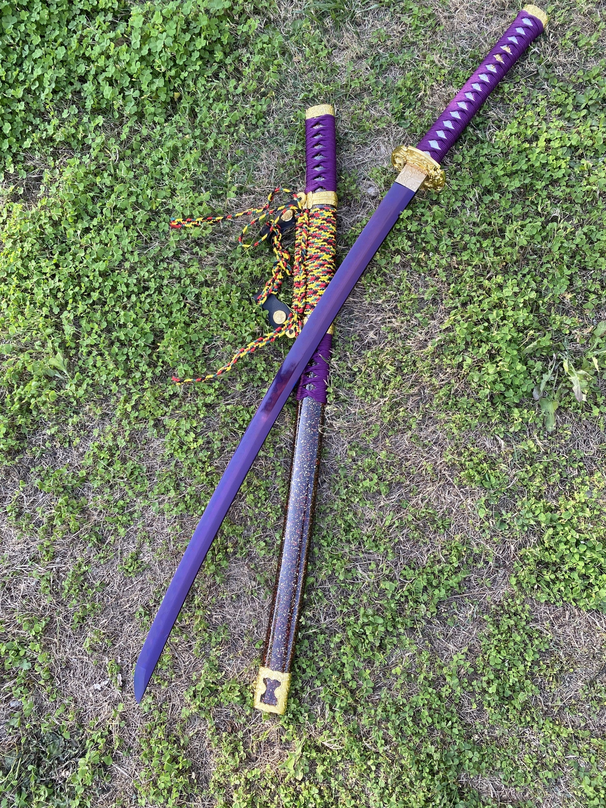 Purple River Katana Special Purple Carbon Steel Samurai Sword - Tophatter Daily Deals
