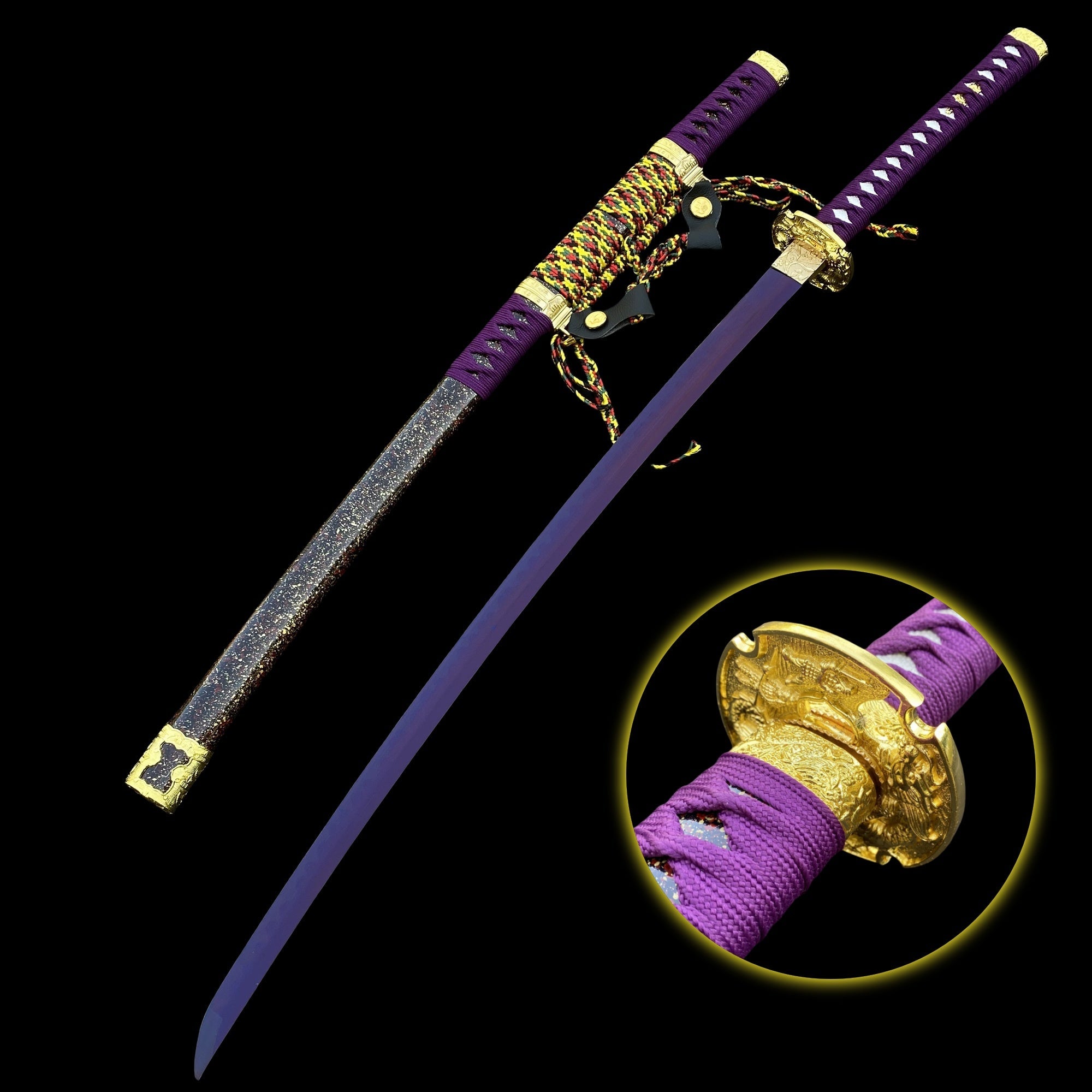 Purple River Katana Special Purple Carbon Steel Samurai Sword - Tophatter Daily Deals
