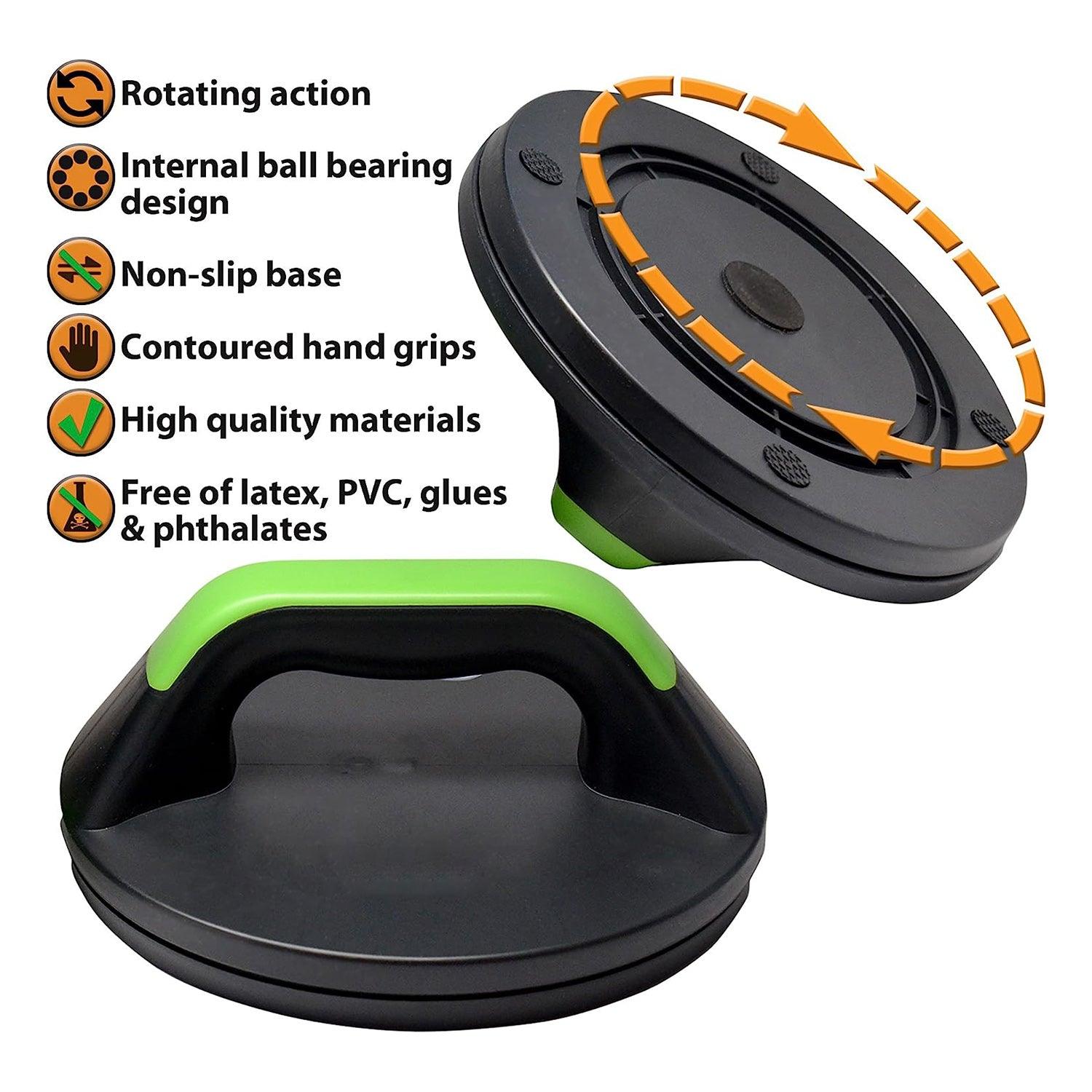 Best Push Up Bars UK - Rotating Press Up Bars Green Push Ups Handles Stands Grips Home Gym Fitness Bars Exercise & Fitness - Tophatter Daily Deals