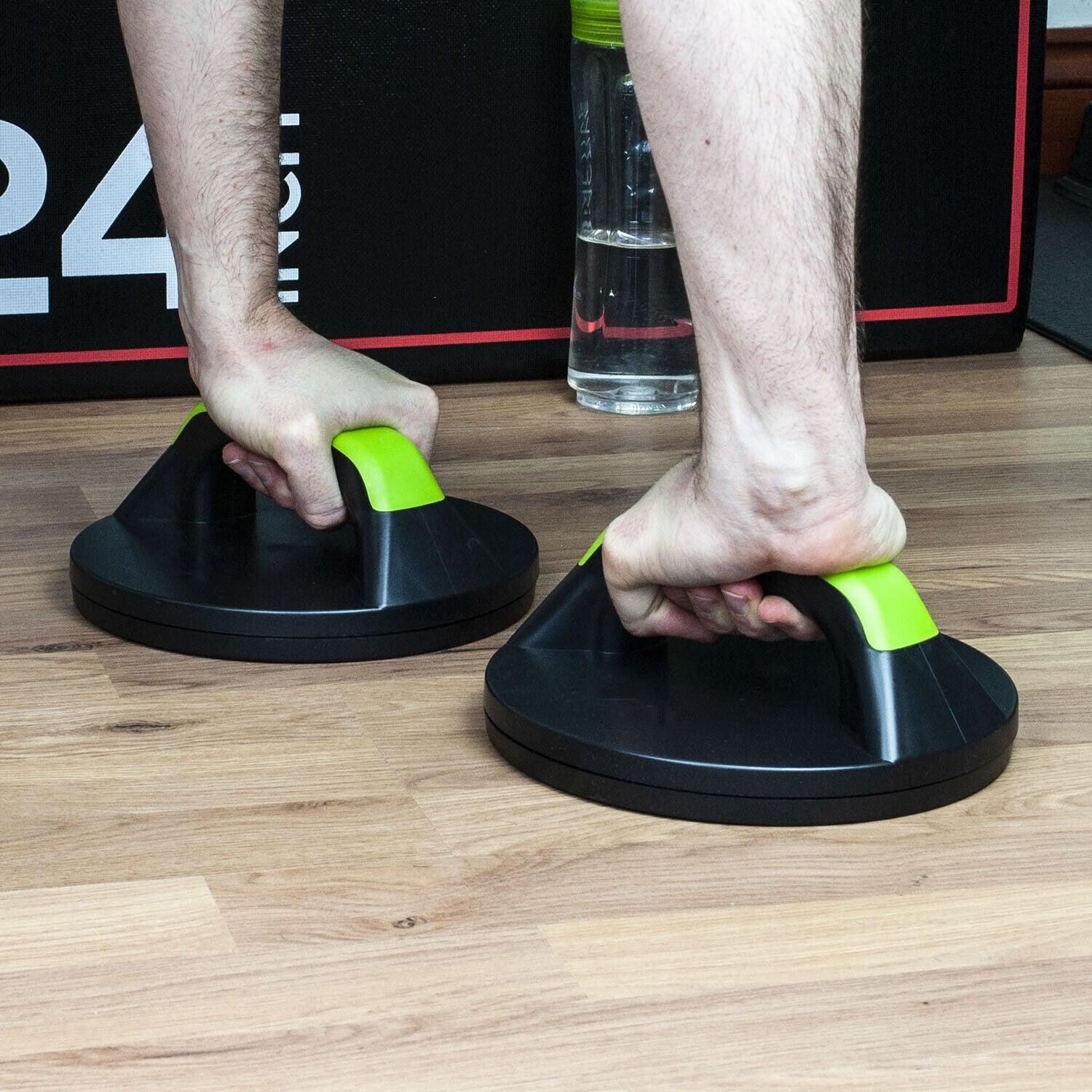 Best Push Up Bars UK - Rotating Press Up Bars Green Push Ups Handles Stands Grips Home Gym Fitness Bars Exercise & Fitness - Tophatter Daily Deals