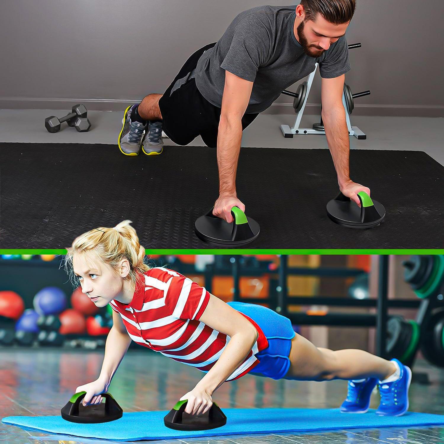 Best Push Up Bars UK - Rotating Press Up Bars Green Push Ups Handles Stands Grips Home Gym Fitness Bars Exercise & Fitness - Tophatter Daily Deals