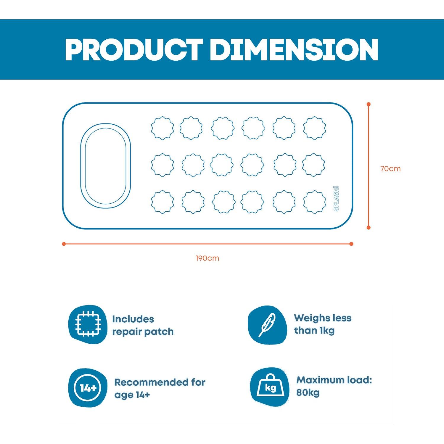 Inflatable Pool Float - 18 Pocket PVC Inflatable Lilo Swimming Pool Sun Lounger Beach Sea Float Air Bed Bathtubs - Tophatter Daily Deals