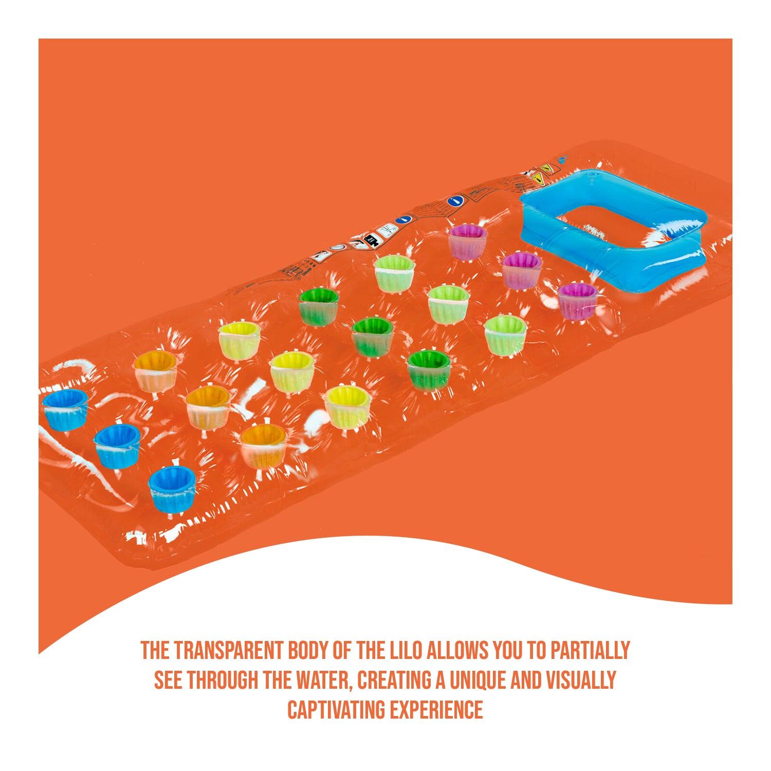 Inflatable Pool Float - 18 Pocket PVC Inflatable Lilo Swimming Pool Sun Lounger Beach Sea Float Air Bed Bathtubs - Tophatter Daily Deals