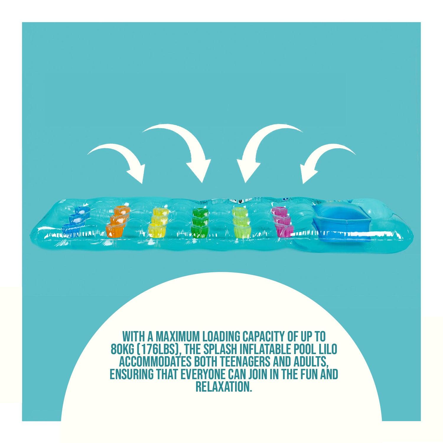 Inflatable Pool Float - 18 Pocket PVC Inflatable Lilo Swimming Pool Sun Lounger Beach Sea Float Air Bed Bathtubs - Tophatter Daily Deals