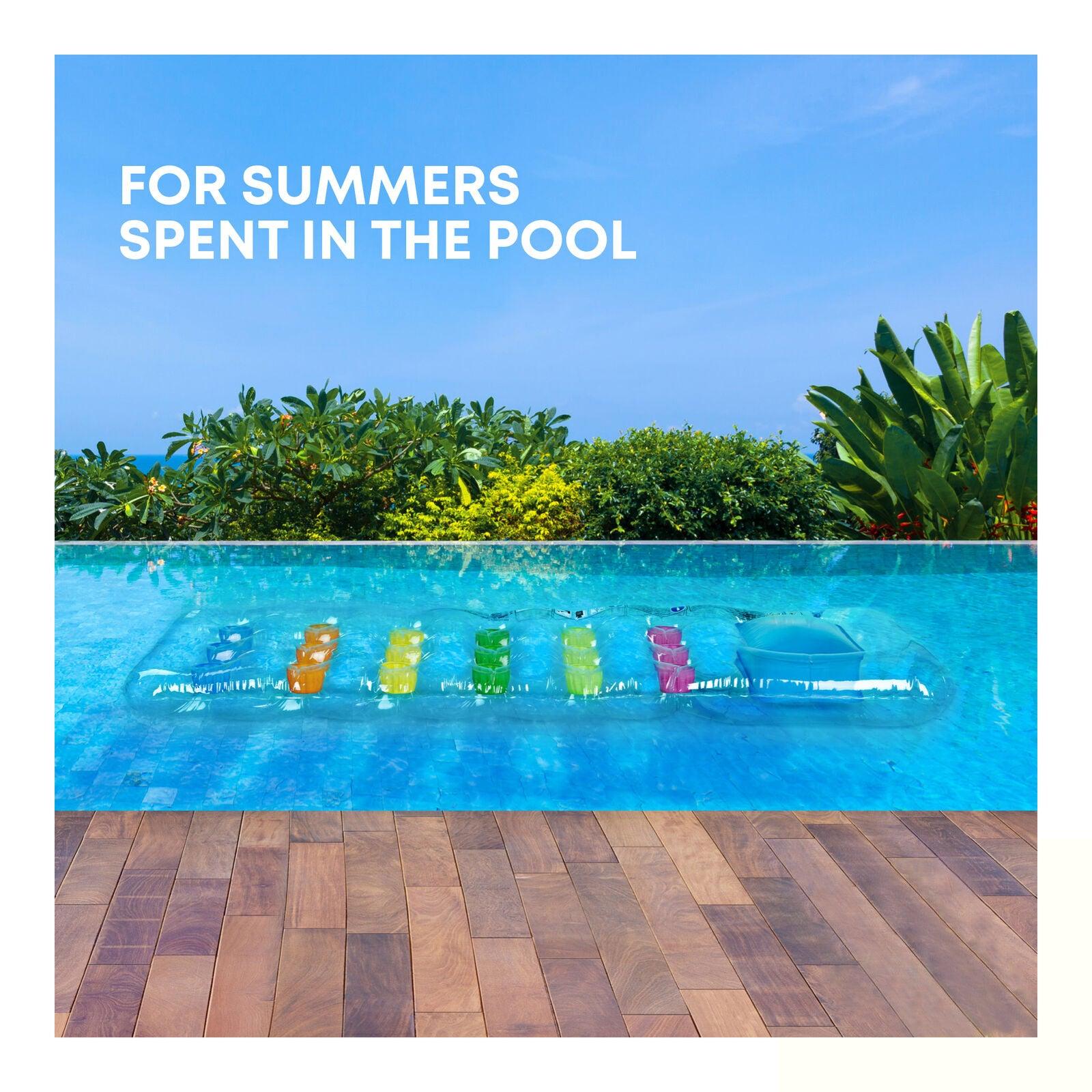 Inflatable Pool Float - 18 Pocket PVC Inflatable Lilo Swimming Pool Sun Lounger Beach Sea Float Air Bed Bathtubs - Tophatter Daily Deals